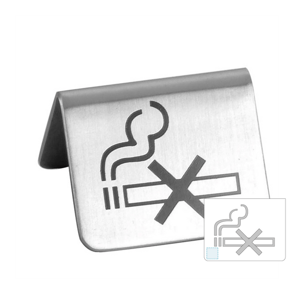 "No Smoking" Stainless Steel Table Plate
